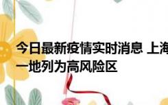 今日最新疫情实时消息 上海新增社会面1例本土确诊病例，一地列为高风险区