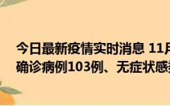 今日最新疫情实时消息 11月13日0—18时，重庆新增本土确诊病例103例、无症状感染者961例