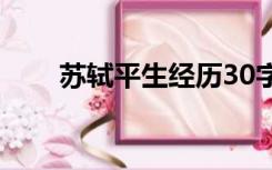 苏轼平生经历30字（苏轼平生经历）