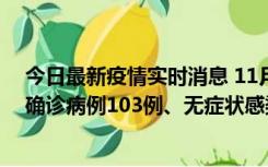 今日最新疫情实时消息 11月13日0—18时，重庆新增本土确诊病例103例、无症状感染者961例