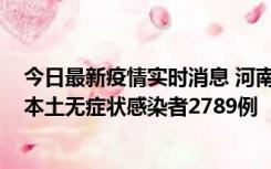 今日最新疫情实时消息 河南昨日新增本土确诊病例225例，本土无症状感染者2789例