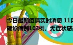 今日最新疫情实时消息 11月13日0—18时，重庆新增本土确诊病例103例、无症状感染者961例