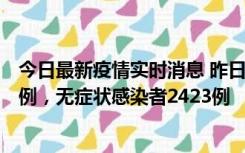 今日最新疫情实时消息 昨日河南新增新冠肺炎确诊病例242例，无症状感染者2423例