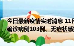 今日最新疫情实时消息 11月13日0—18时，重庆新增本土确诊病例103例、无症状感染者961例