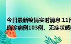 今日最新疫情实时消息 11月13日0—18时，重庆新增本土确诊病例103例、无症状感染者961例