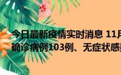 今日最新疫情实时消息 11月13日0—18时，重庆新增本土确诊病例103例、无症状感染者961例