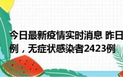 今日最新疫情实时消息 昨日河南新增新冠肺炎确诊病例242例，无症状感染者2423例