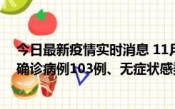 今日最新疫情实时消息 11月13日0—18时，重庆新增本土确诊病例103例、无症状感染者961例