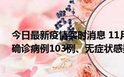 今日最新疫情实时消息 11月13日0—18时，重庆新增本土确诊病例103例、无症状感染者961例