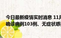 今日最新疫情实时消息 11月13日0—18时，重庆新增本土确诊病例103例、无症状感染者961例