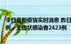 今日最新疫情实时消息 昨日河南新增新冠肺炎确诊病例242例，无症状感染者2423例