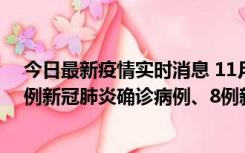 今日最新疫情实时消息 11月14日0-20时，浙江宁波新增2例新冠肺炎确诊病例、8例新冠肺炎无症状感染者