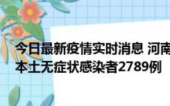 今日最新疫情实时消息 河南昨日新增本土确诊病例225例，本土无症状感染者2789例