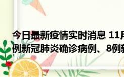 今日最新疫情实时消息 11月14日0-20时，浙江宁波新增2例新冠肺炎确诊病例、8例新冠肺炎无症状感染者