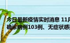 今日最新疫情实时消息 11月13日0—18时，重庆新增本土确诊病例103例、无症状感染者961例