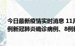 今日最新疫情实时消息 11月14日0-20时，浙江宁波新增2例新冠肺炎确诊病例、8例新冠肺炎无症状感染者