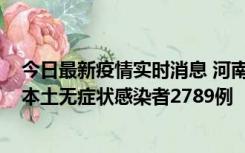 今日最新疫情实时消息 河南昨日新增本土确诊病例225例，本土无症状感染者2789例