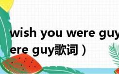 wish you were guy歌词中文（wish you were guy歌词）