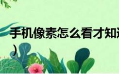 手机像素怎么看才知道好坏（手机像素怎么看）