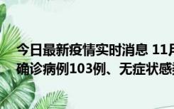 今日最新疫情实时消息 11月13日0—18时，重庆新增本土确诊病例103例、无症状感染者961例