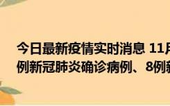 今日最新疫情实时消息 11月14日0-20时，浙江宁波新增2例新冠肺炎确诊病例、8例新冠肺炎无症状感染者