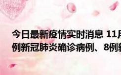 今日最新疫情实时消息 11月14日0-20时，浙江宁波新增2例新冠肺炎确诊病例、8例新冠肺炎无症状感染者