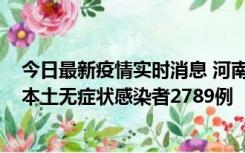 今日最新疫情实时消息 河南昨日新增本土确诊病例225例，本土无症状感染者2789例