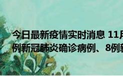 今日最新疫情实时消息 11月14日0-20时，浙江宁波新增2例新冠肺炎确诊病例、8例新冠肺炎无症状感染者