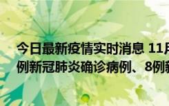 今日最新疫情实时消息 11月14日0-20时，浙江宁波新增2例新冠肺炎确诊病例、8例新冠肺炎无症状感染者