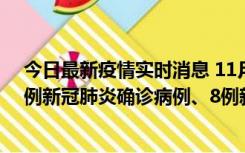 今日最新疫情实时消息 11月14日0-20时，浙江宁波新增2例新冠肺炎确诊病例、8例新冠肺炎无症状感染者