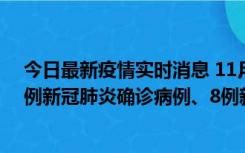 今日最新疫情实时消息 11月14日0-20时，浙江宁波新增2例新冠肺炎确诊病例、8例新冠肺炎无症状感染者