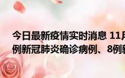 今日最新疫情实时消息 11月14日0-20时，浙江宁波新增2例新冠肺炎确诊病例、8例新冠肺炎无症状感染者