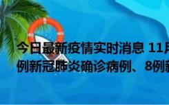 今日最新疫情实时消息 11月14日0-20时，浙江宁波新增2例新冠肺炎确诊病例、8例新冠肺炎无症状感染者