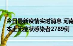 今日最新疫情实时消息 河南昨日新增本土确诊病例225例，本土无症状感染者2789例