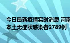 今日最新疫情实时消息 河南昨日新增本土确诊病例225例，本土无症状感染者2789例