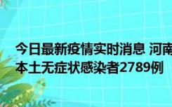 今日最新疫情实时消息 河南昨日新增本土确诊病例225例，本土无症状感染者2789例