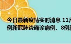 今日最新疫情实时消息 11月14日0-20时，浙江宁波新增2例新冠肺炎确诊病例、8例新冠肺炎无症状感染者