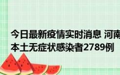 今日最新疫情实时消息 河南昨日新增本土确诊病例225例，本土无症状感染者2789例