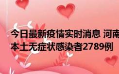 今日最新疫情实时消息 河南昨日新增本土确诊病例225例，本土无症状感染者2789例