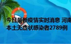 今日最新疫情实时消息 河南昨日新增本土确诊病例225例，本土无症状感染者2789例