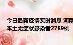 今日最新疫情实时消息 河南昨日新增本土确诊病例225例，本土无症状感染者2789例