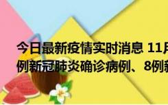 今日最新疫情实时消息 11月14日0-20时，浙江宁波新增2例新冠肺炎确诊病例、8例新冠肺炎无症状感染者