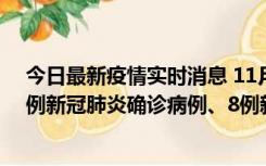 今日最新疫情实时消息 11月14日0-20时，浙江宁波新增2例新冠肺炎确诊病例、8例新冠肺炎无症状感染者