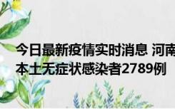 今日最新疫情实时消息 河南昨日新增本土确诊病例225例，本土无症状感染者2789例