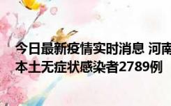 今日最新疫情实时消息 河南昨日新增本土确诊病例225例，本土无症状感染者2789例