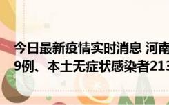 今日最新疫情实时消息 河南11月14日新增本土确诊病例149例、本土无症状感染者2138例