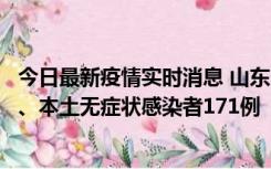 今日最新疫情实时消息 山东11月14日新增本土确诊病例8例、本土无症状感染者171例