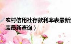 农村信用社存款利率表最新查询电话（农村信用社存款利率表最新查询）