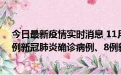 今日最新疫情实时消息 11月14日0-20时，浙江宁波新增2例新冠肺炎确诊病例、8例新冠肺炎无症状感染者