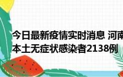 今日最新疫情实时消息 河南昨日新增本土确诊病例149例、本土无症状感染者2138例